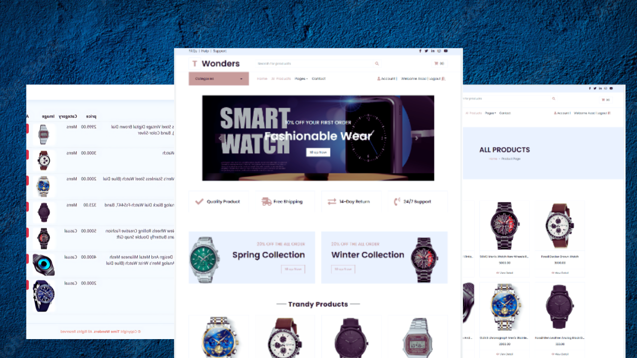 Watches Ecommerce Website in PHP Laravel with Source Code